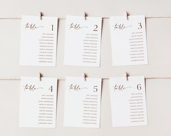 Wedding Seating Chart Card Template, Minimalist Wedding Seating Chart Cards, Modern Seating Chart Cards, Table Number Seating Cards, Amy