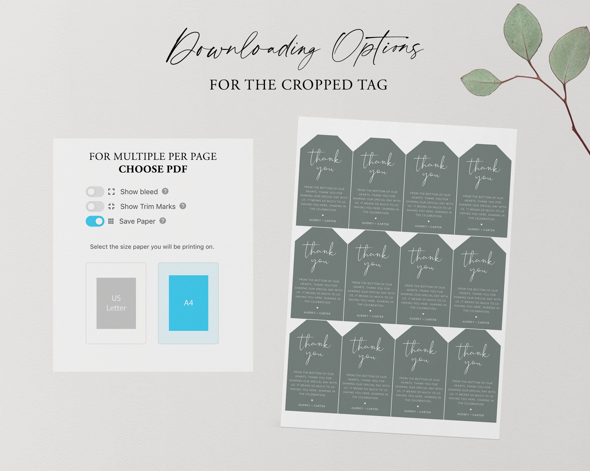 Printable Wedding Favor Tags Thank You Wedding Tags - Etsy