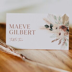 Boho Place Cards, Rustic Wedding Place Cards, Boho Wedding Place Cards, Editable Wedding Escort Cards, Printable Template Place Cards, Maeve