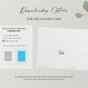 Thank You Card Template, Printable Thank You Card, Instant Download Thank You Cards, Modern Wedding Thank You, Minimalist Wedding, Charlotte image 8