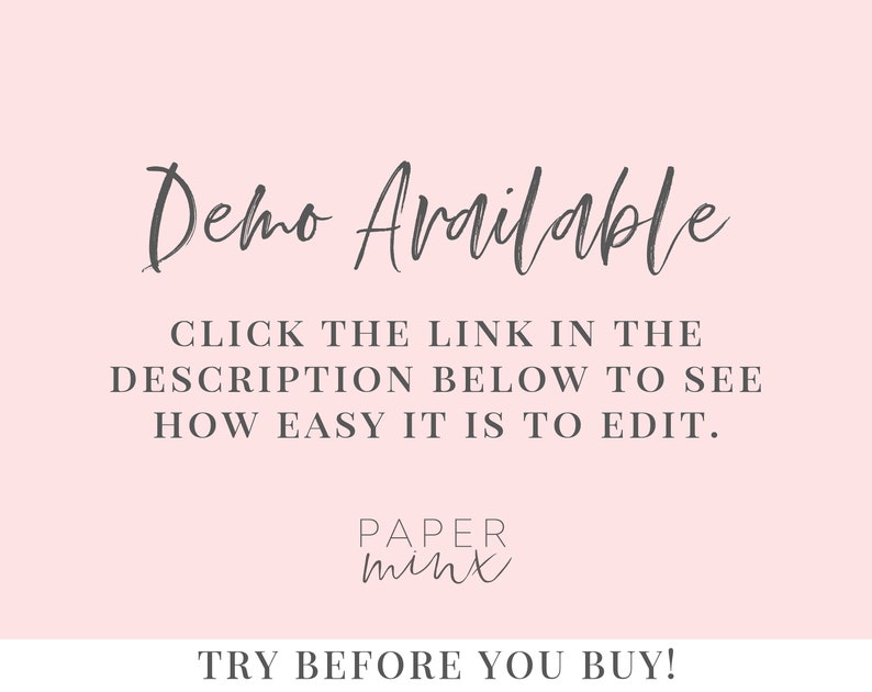 Editable Template Printable Invitation Blush Pink Flowers Wedding Suite Freya Suite