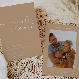 Wedding Invitation Template, Invitation with Photo, Rustic Wedding Invite, Wedding Invitation Template Download, Minimalist Wedding, Cecilia
