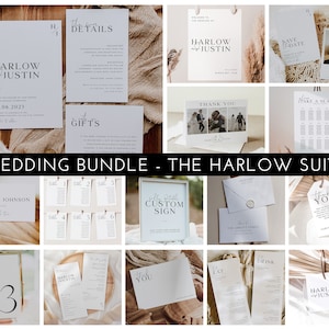 Minimalist Wedding Invitation Bundle: Editable Modern Suite (Digital Download)