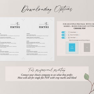 Minimal Wedding Menu Template, Minimalist Wedding Menu, Modern Wedding Menu, Let's Eat Menu, Templett Wedding Menu, Editable Menu, Charlotte image 9