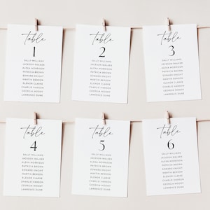 Wedding Seating Chart Card Template, Minimalist Wedding Seating Chart Cards, Modern Seating Chart Card, Table Number Seating Card, Sally