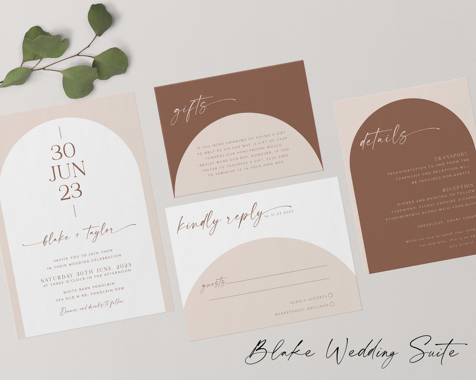 Arch Wedding Invitation Template Set Minimalist Wedding Etsy Arch Wedding Invitation Template Set Minimalist Wedding Etsy