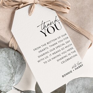 Minimalist Wedding Favor Tags: Editable Thank You Gift (Digital Download)