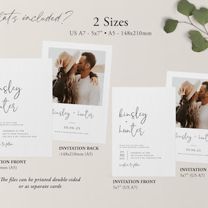 Wedding Invitation Template, Invitation with Photo, Minimalist Wedding Invite, Wedding Invitation Template Download, Rustic Wedding, Kinsley image 5