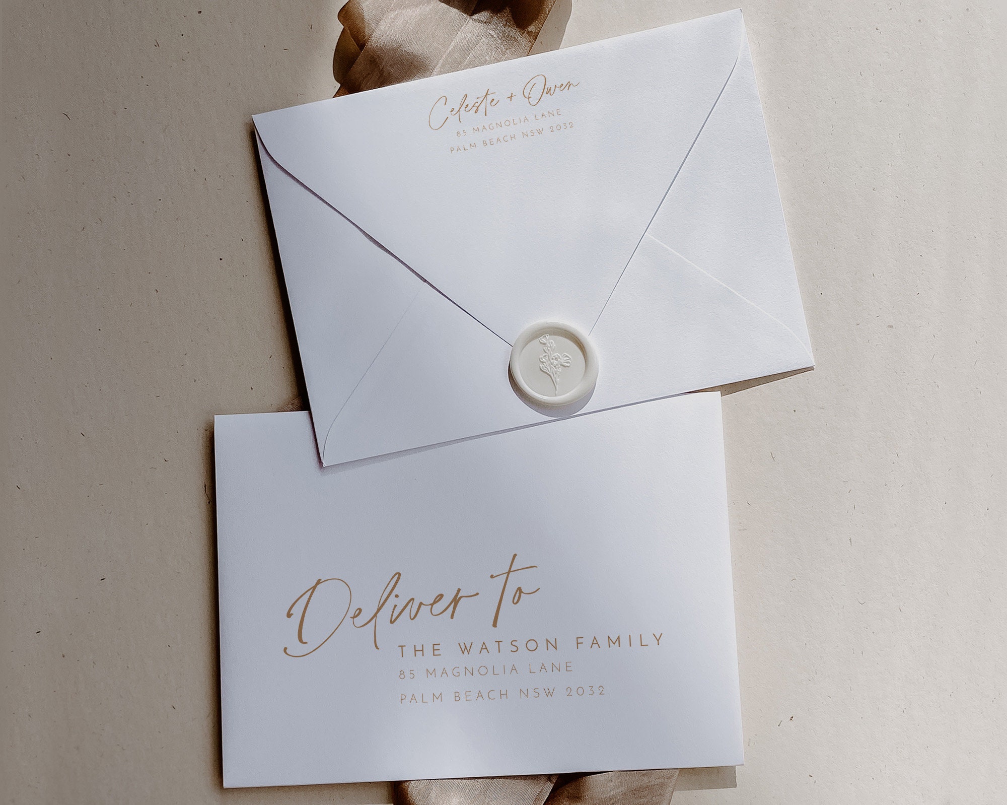 Minimal Wedding Envelope Template, Printable Modern Wedding