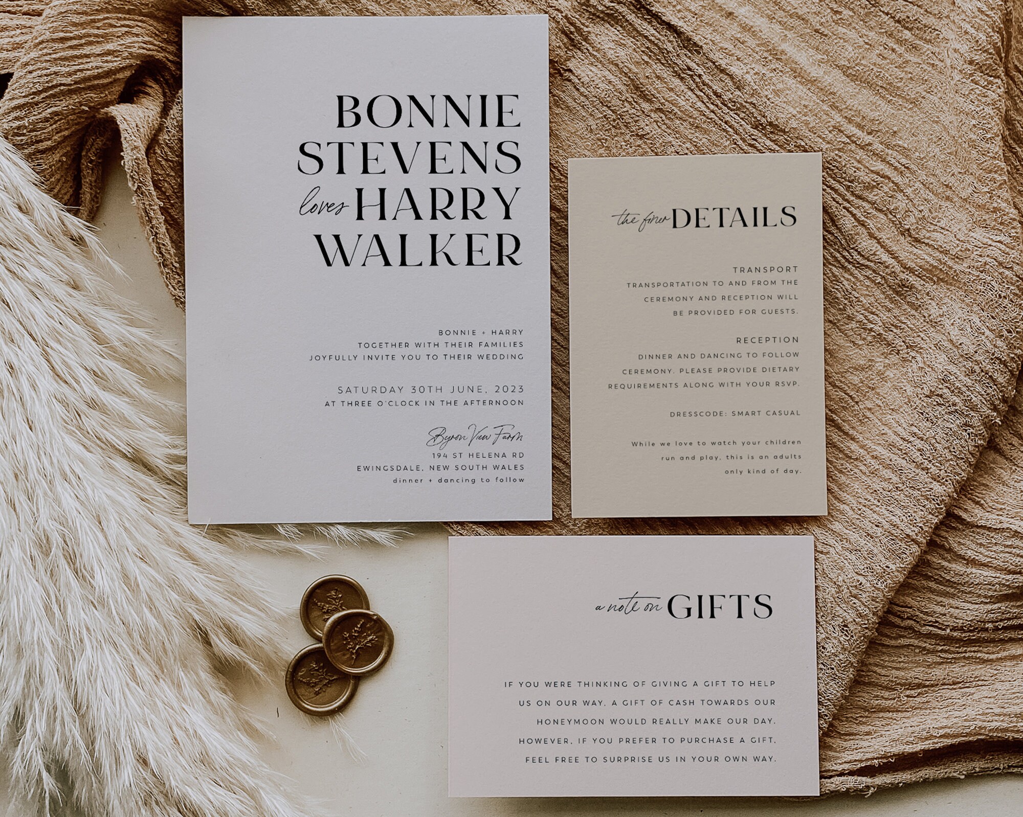 Modern Wedding Invitation Set Minimalist Wedding Invitation - Etsy
