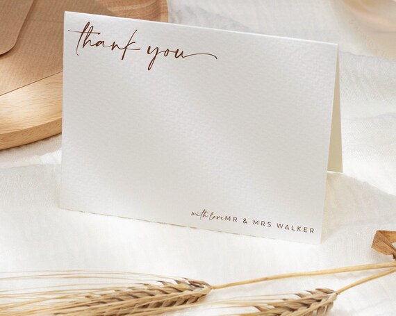 Thank You Card Template Printable Thank You Card Instant - Etsy