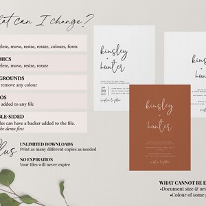 Wedding Invitation Template, Invitation with Photo, Minimalist Wedding Invite, Wedding Invitation Template Download, Rustic Wedding, Kinsley image 7