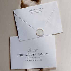 Envelope Addressing Template, Printable Envelope Template, Modern Wedding Envelope Addressing Editable, Minimalist Envelope Address, Harlow
