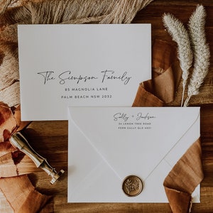 Envelope Template, Printable Envelope Address Template, Modern Wedding Envelope Addressing Editable, Minimal Envelope Address, Sally