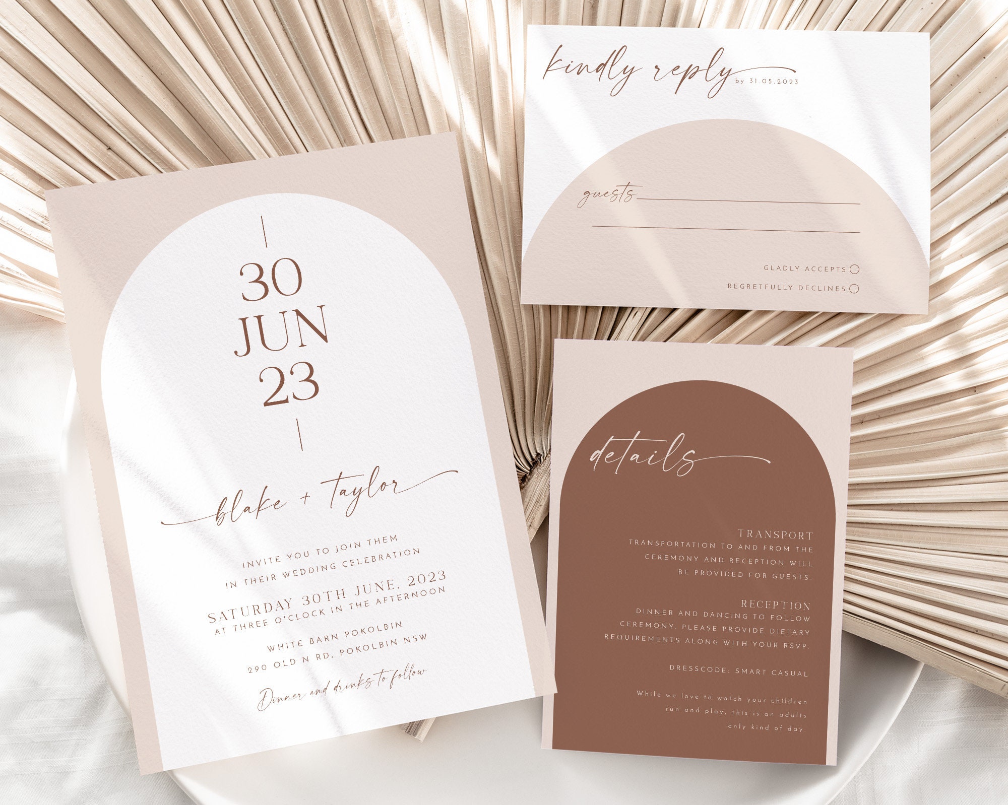 Arch Wedding Invitation Template Set Minimalist Wedding Etsy Arch Wedding Invitation Template Set Minimalist Wedding Etsy