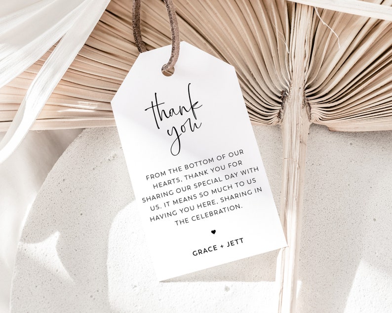 Wedding Favor Tag Template Minimalist Favour Tag Printable - Etsy