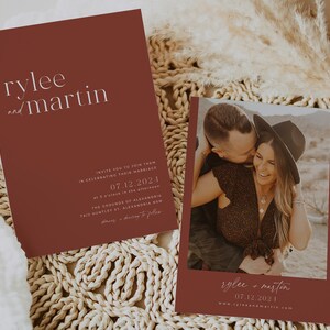 Wedding Invitation Template, Invitation with Photo, Rustic Wedding Invite, Wedding Invitation Template Download, Minimalist Wedding, Rylee