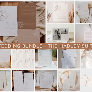 my様 Minimalist Wedding Invitation Set: Boho Printable Template