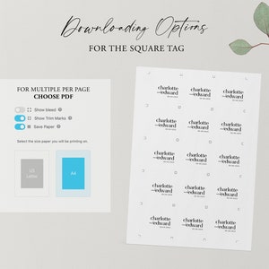 Square Wedding Gift Tags, Minimalist Wedding Favour Tags, Thank You Gift Tags for Wedding, Bonbonniere Tags, Round Favor Tags, Charlotte image 7