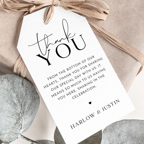 Wedding Favor Tag Template, Minimalist Favour Tag, Printable Favor Tag, Instant Download Gift Tags, Modern Favor Tag, Bridal, Harlow