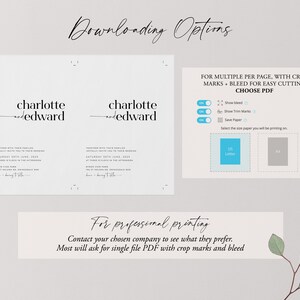 Minimalist Wedding Invitation Set, Simple Elegant Wedding Invitation Template, Printable Wedding Suite, Editable Wedding Invite, Charlotte image 7