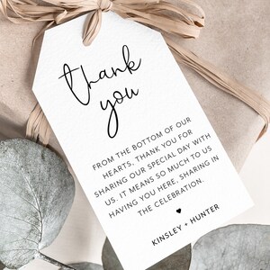 Minimalist Wedding Favor Tags: Kinsley Thank You (Digital Download)
