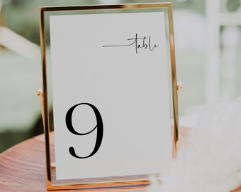 Minimalist Wedding Table Numbers, Editable Table Numbers Template, Minimal Table Numbers, 5x7, 4x6, Printable Wedding, Charlotte