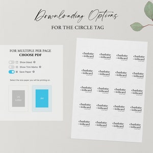 Square Wedding Gift Tags, Minimalist Wedding Favour Tags, Thank You Gift Tags for Wedding, Bonbonniere Tags, Round Favor Tags, Charlotte image 8