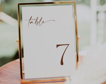 Modern Wedding Table Numbers Template, Printable Wedding Table Numbers, Minimal Table Numbers, Printable Numbers, 5x7, 4x6, Amy