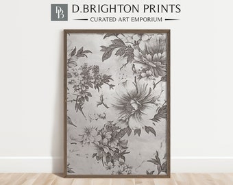 Vintage Garden Sketch | Botanical Drawing PRINTABLE Digital Antique Print | Farmhouse Kitchen Art Print | Neutral Antique Art Flower Drawing