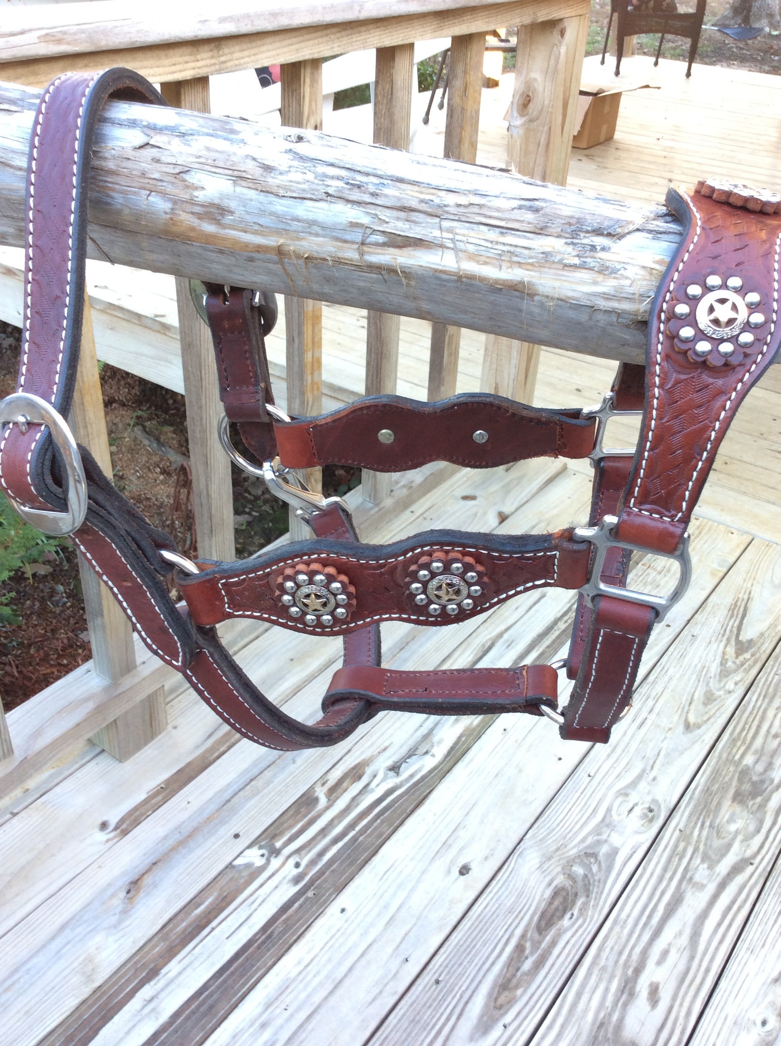 Amish Handmade Leather Tooled Show Halter Etsy