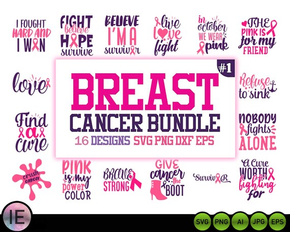Digital Prints 16 cancer survivor svg bundle cancer ribbon svg breast ...