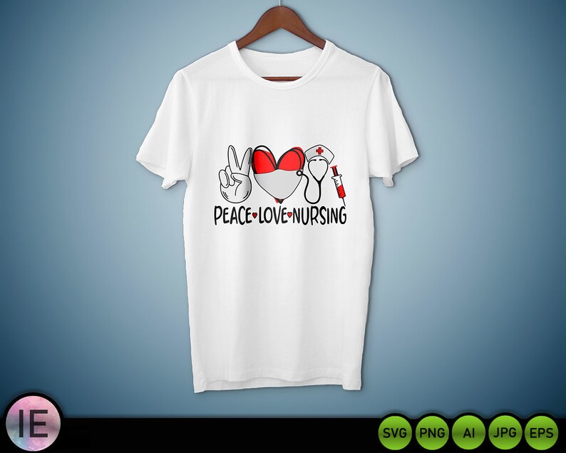 Download Peace Love Nursing Svg cut File Medical svg Nurse life svg ...