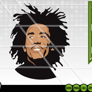 Bob Marley SVG cut files for Cricut, Silhouette printable vector clip arts, Bob Marley shirt print, for cutting machines, Bob Marley png