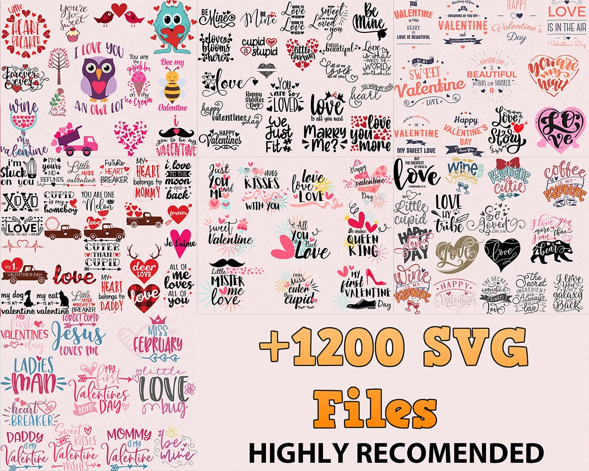1200 Valentine's Day Svg Huge Bundle for Cricut Dxf Png Eps - Etsy