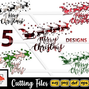 5 Merry Christmas Svg cut file for Cricut | Silhouette Xmas Design Cuttable files