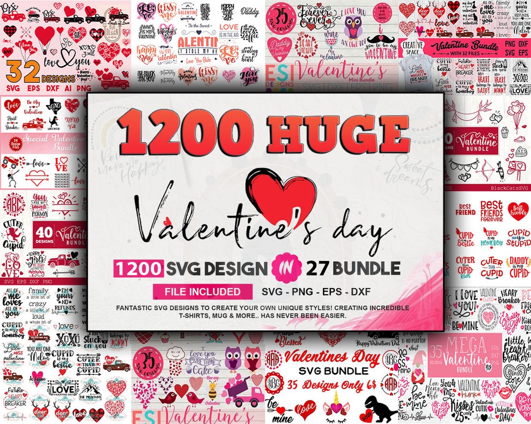 1200 Valentine's Day Svg Huge Bundle for Cricut Dxf Png Eps - Etsy