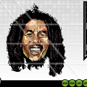 Bob Marley Svg cut files, Cricut Silhouette printable vector clip arts, Bob Marley shirt print, Bob Marley PNG