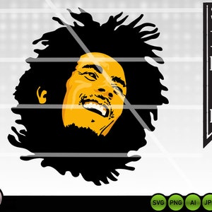 Bob Marley SVG cut files for Cricut, Silhouette printable vector clipart, Bob Marley shirt print, for cutting machines, Bob Marley png