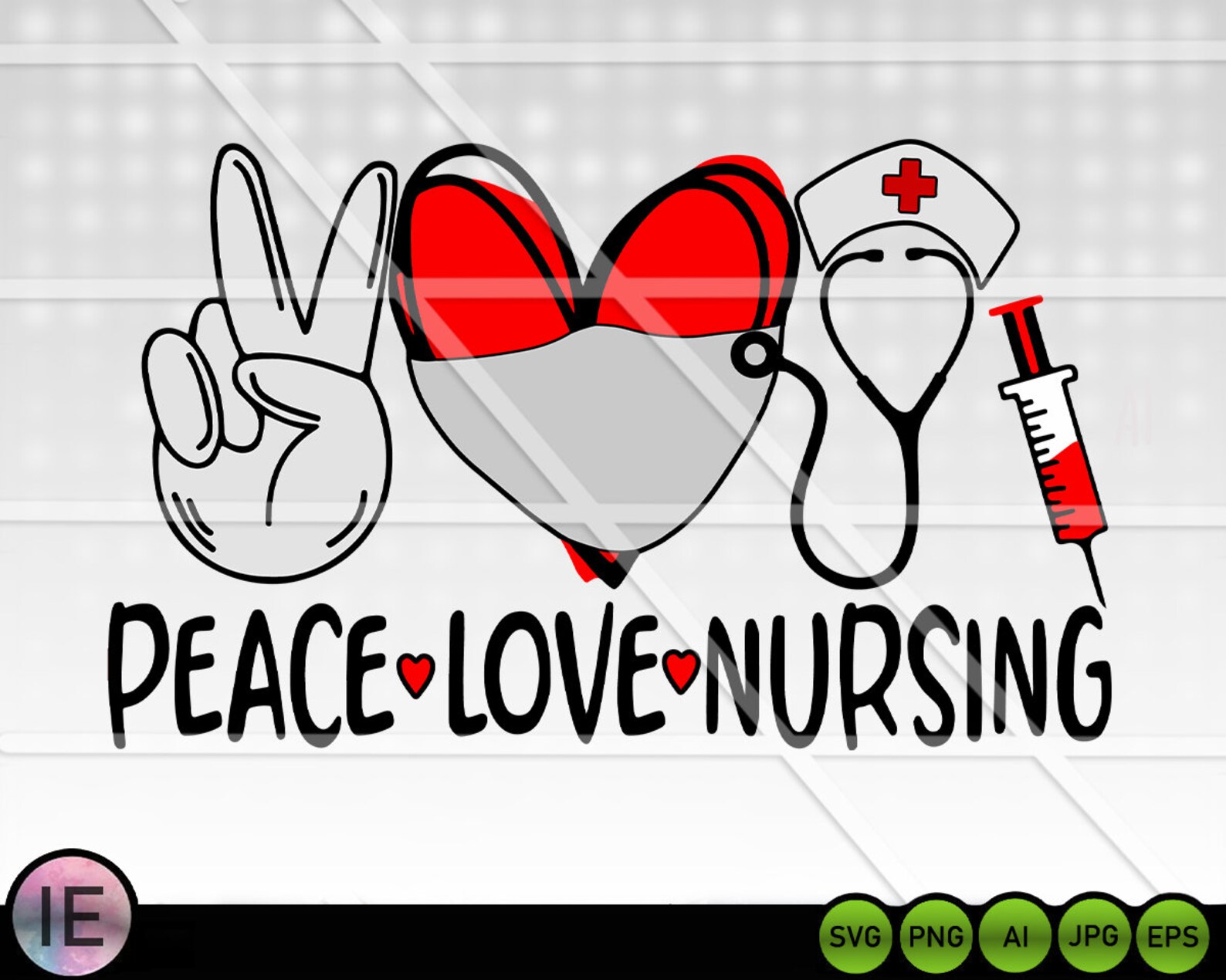Peace Love Nursing Svg Cut File Medical Svg Nurse Life Svg - Etsy