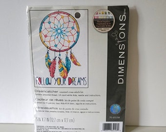 Dreamcatcher Cross Stitch Kit: Follow Your Dreams, 5x7 (Sealed)