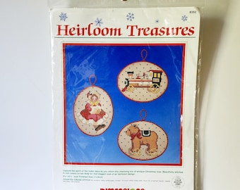 Vintage Christmas Toys Cross Stitch Kit: Heirloom Treasures, Sealed