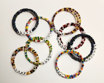 What do you LOVE Beaded Bracelet: Glass Bead Memory Wire Bracelet