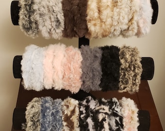 Crocheted Faux Fur Scrunchie: Soft Fluffy Hair Tie