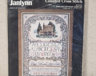 Janlynn Vintage English Cottage Counted Cross Stitch Sampler Kit