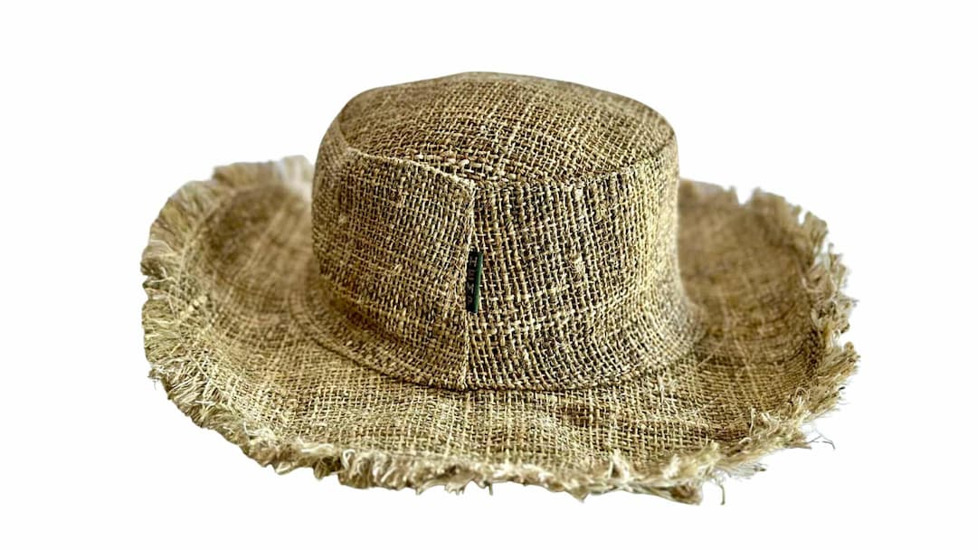 Wide Brim Sun Hat - Natural Hemp & Gheri Blend - Foldable & Packable Hemp Sun Hat: Wide Brim, Foldable, Unisex - Etsy main image 4