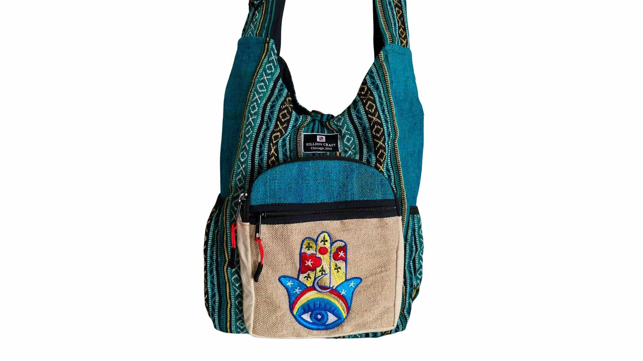 Zillion Craft Large Hemp Backpack - Handmade, Natural Fiber, Multi-Pocket Daypack For Travel & College 13 thumbnail image