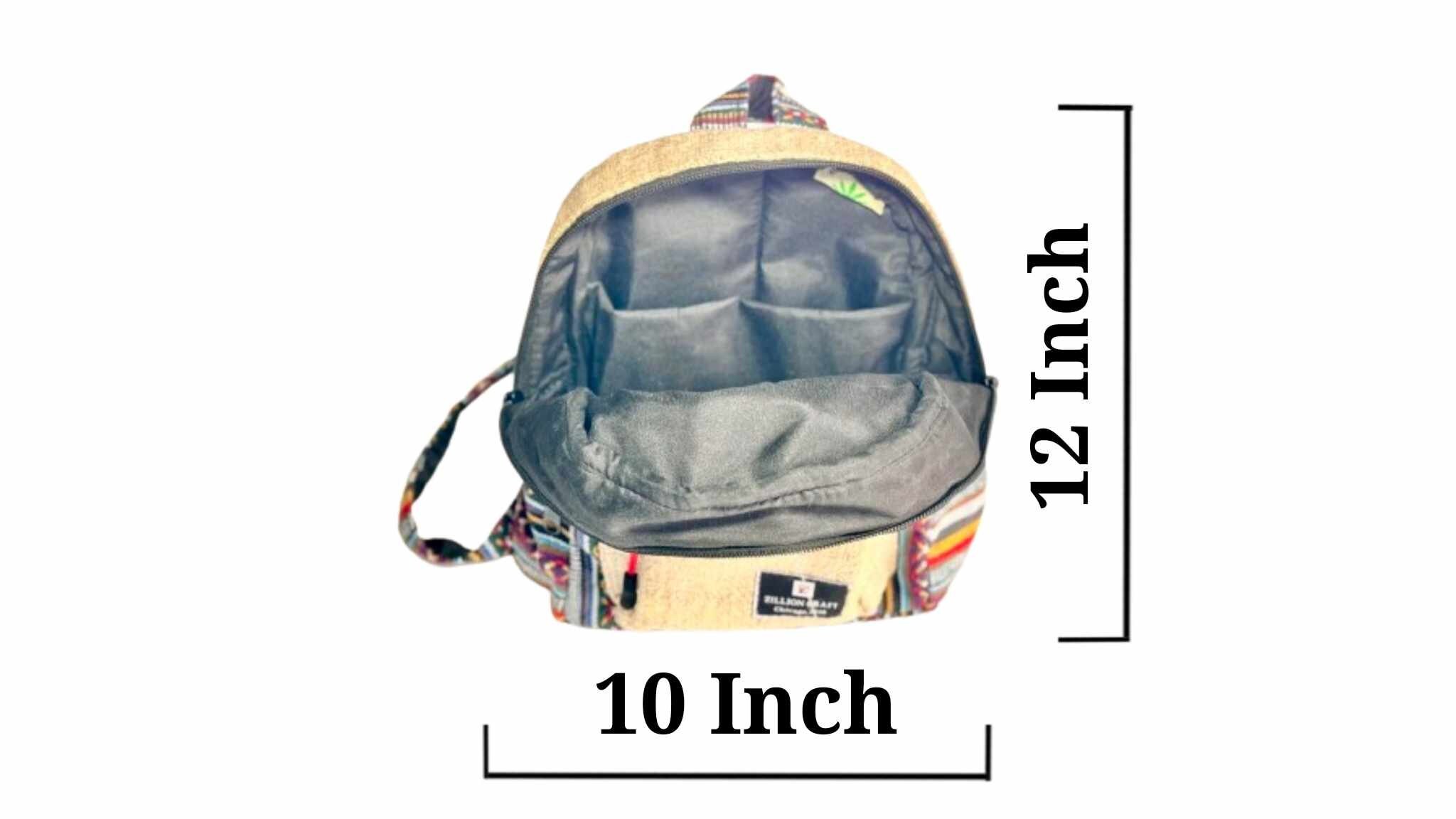 Handmade Mini Hemp Backpack: Eco-friendly Multi-pocket  display picture 1