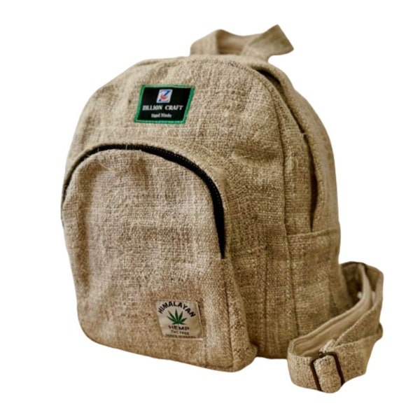 100% Pure himalayan Hemp mini back pack. Small size Eco friendly back for daily use. Original Strongest Antimicrobial fiber with breathable