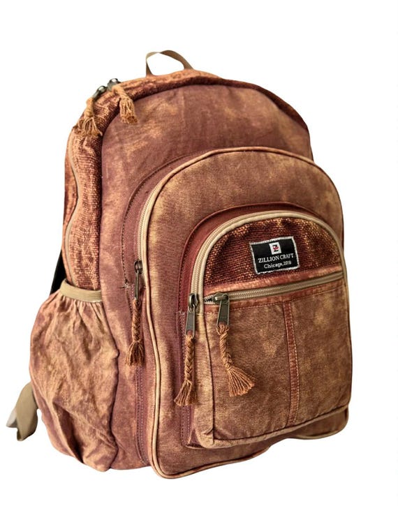 Himalayan Hemp Laptop Backpack: Lightweight Stone Washed  display picture 1